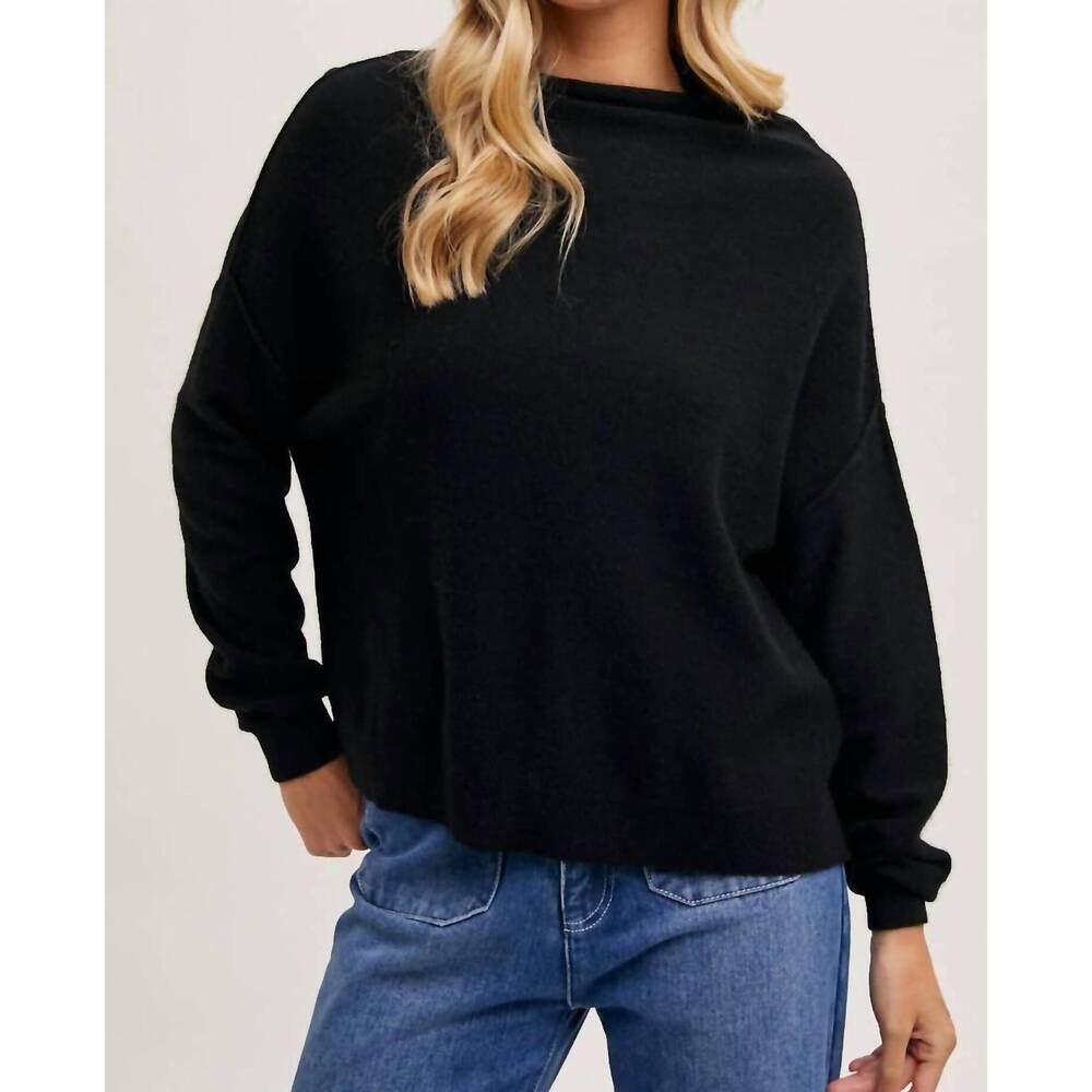 NEW MIKAROSE oversized sweater top in black